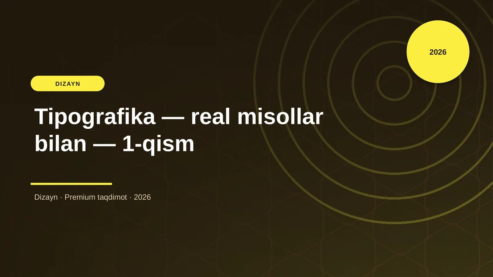 Tipografika — real misollar bilan — 1-qism