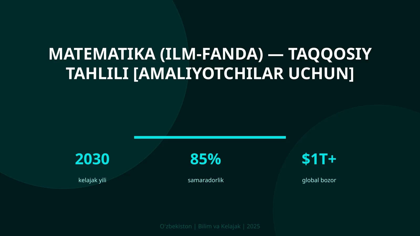 Matematika (ilm-fanda) — taqqosiy tahlili [amaliyotchilar uchun]