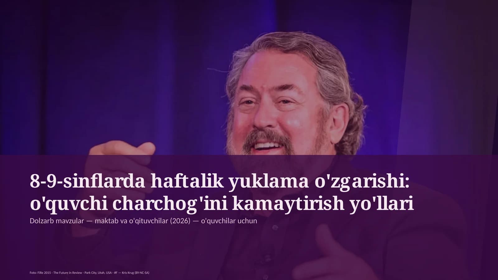 8-9-sinflarda haftalik yuklama o'zgarishi: o'quvchi charchog'ini kamaytirish yo'llari