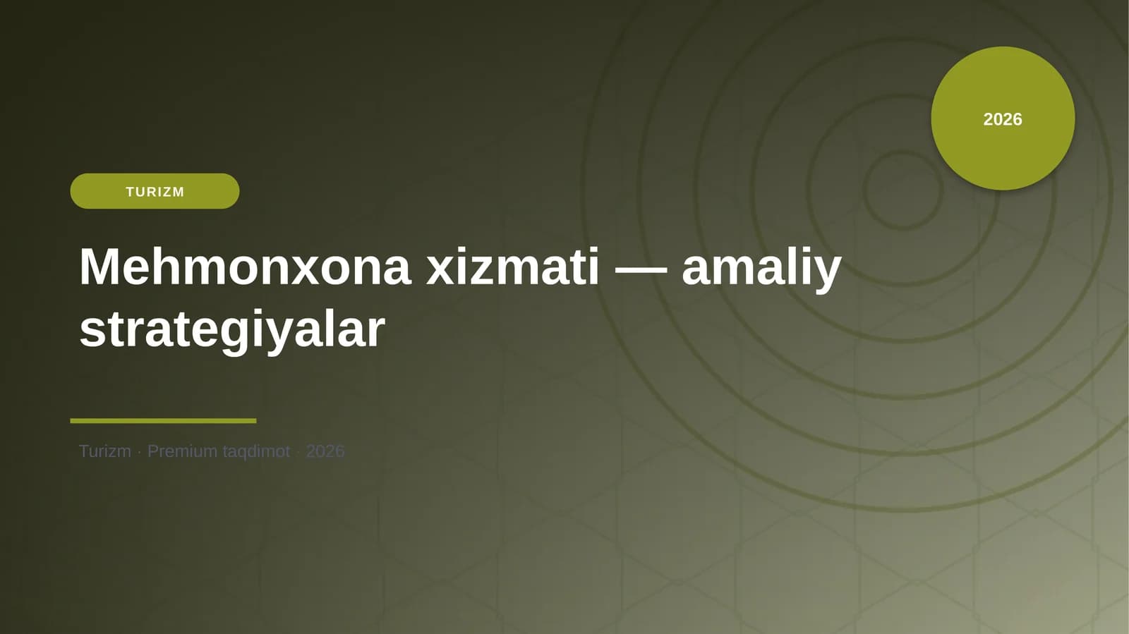 Mehmonxona xizmati — amaliy strategiyalar