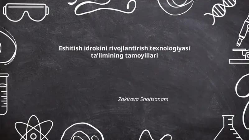Eshitish idrokini rivojlantirish texnologiyasi ta’limining tamoyillari