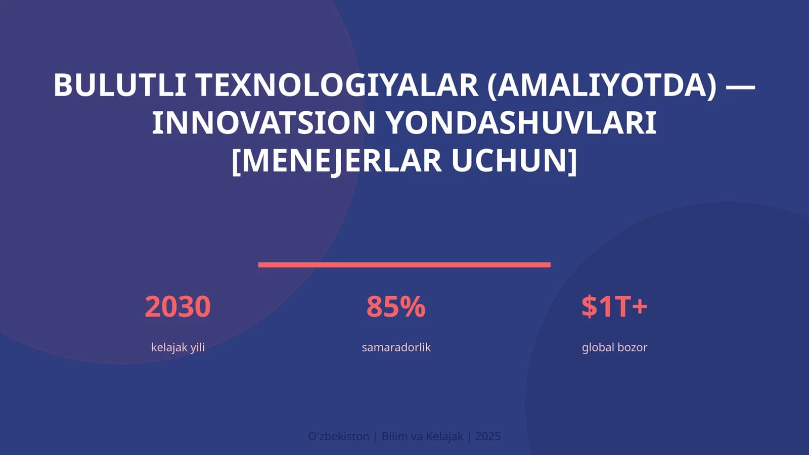 Bulutli texnologiyalar (amaliyotda) — innovatsion yondashuvlari [menejerlar uchun]