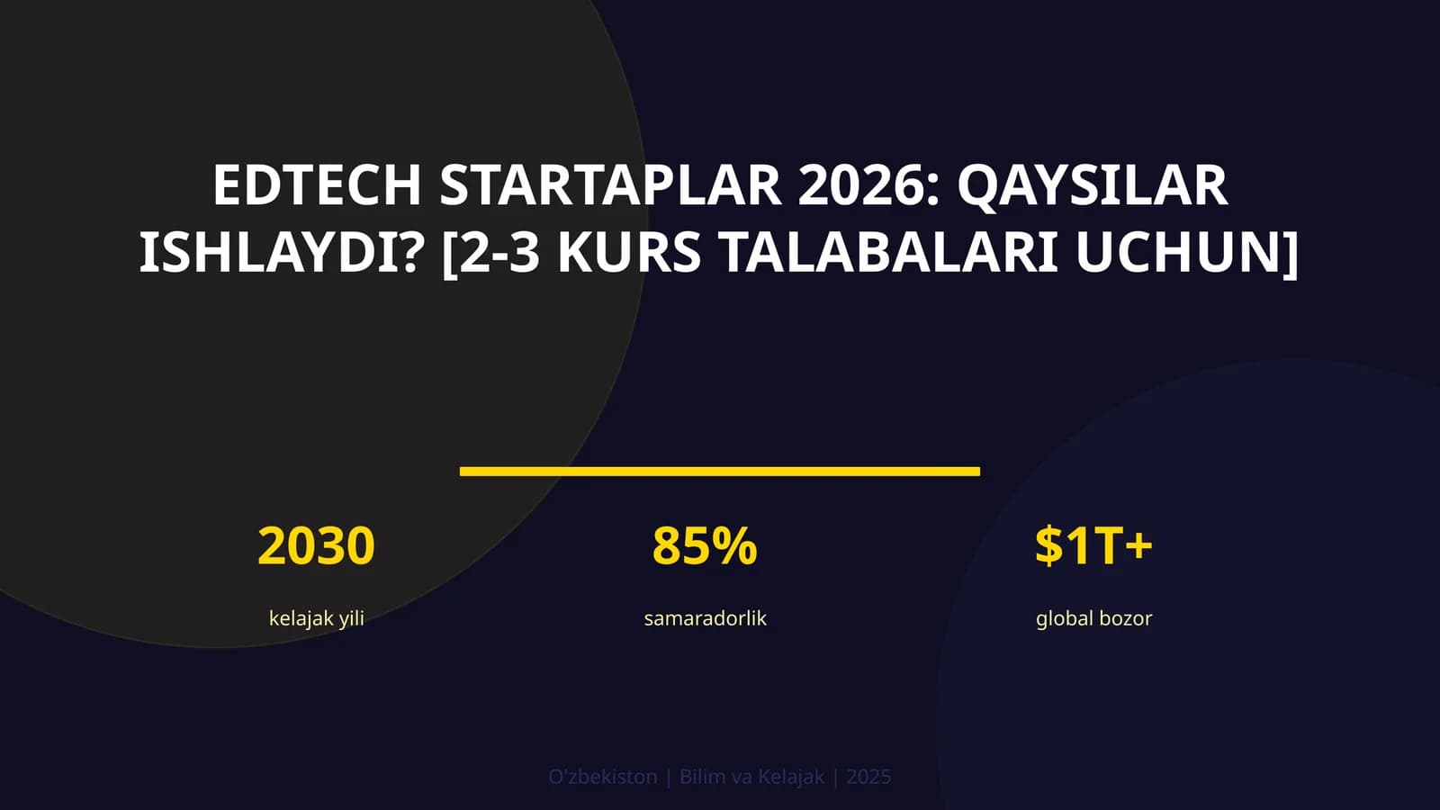 EdTech startaplar 2026: qaysilar ishlaydi? [2-3 kurs talabalari uchun]