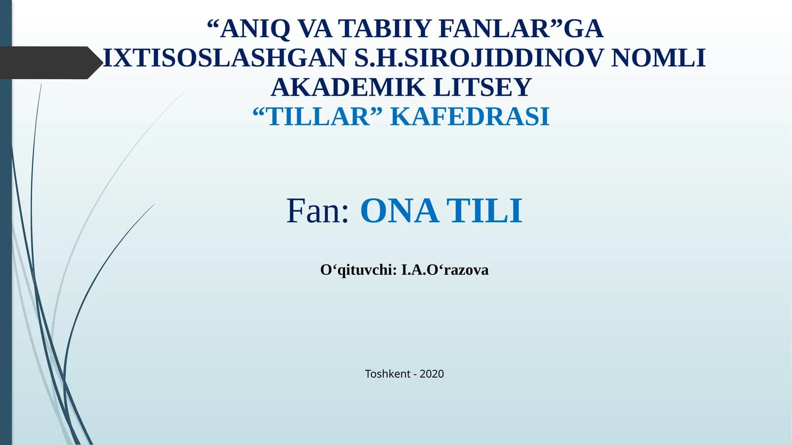 IIKINCHI DARAJALI BO‘LAKLAR YUZASIDAN AMALIY MASHG‘ULOT