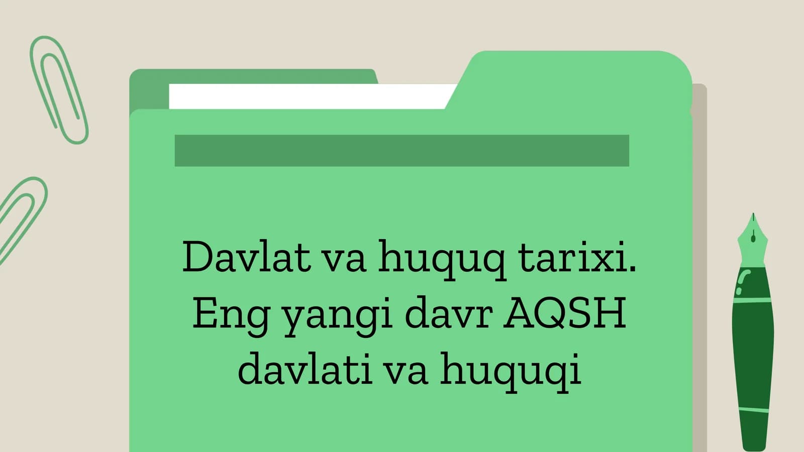 Davlat va huquq tarixi. Eng yangi davr AQSH davlati va huquqi