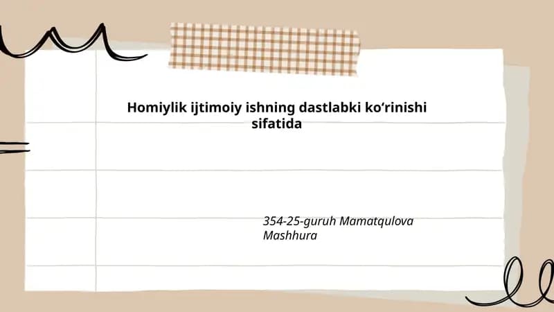 Homiylikning tarixiy ildizlari va ijtimoiy ishning dastlabki koʻrinishi