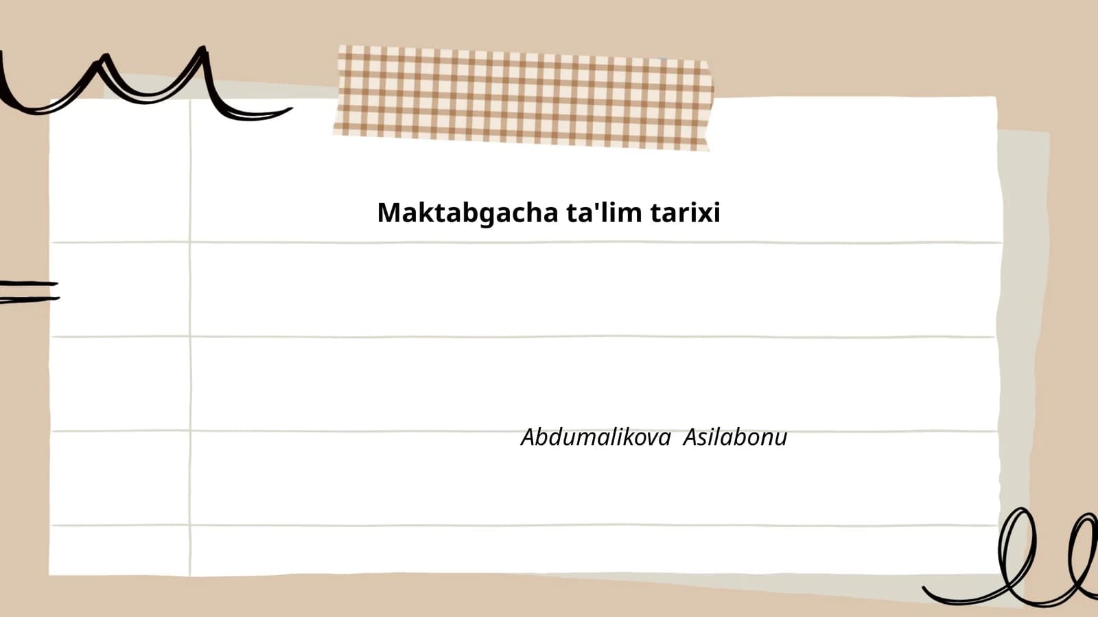 Maktabgacha ta'lim tarixi