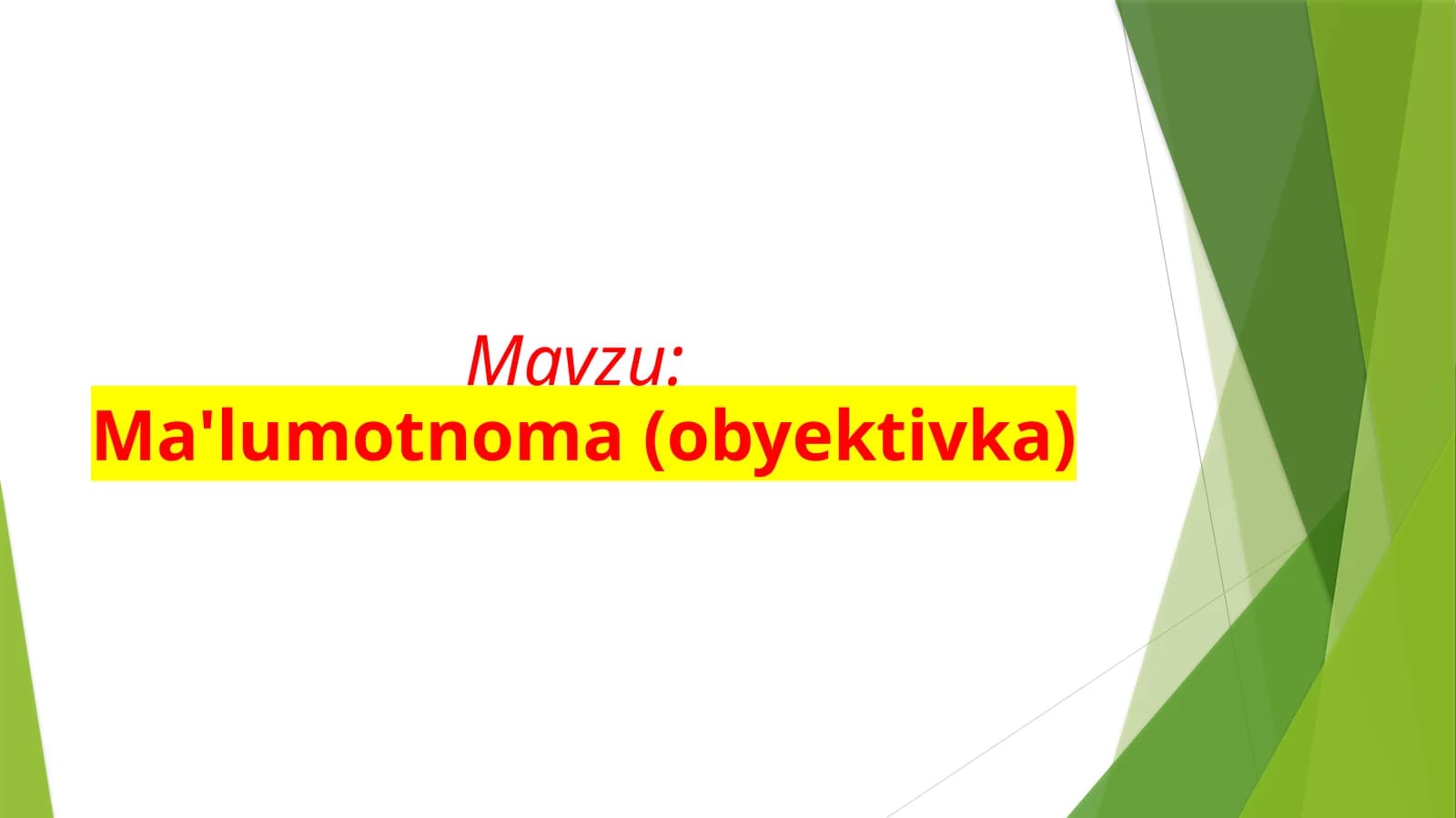 Ma'lumotnoma(obyektivka)