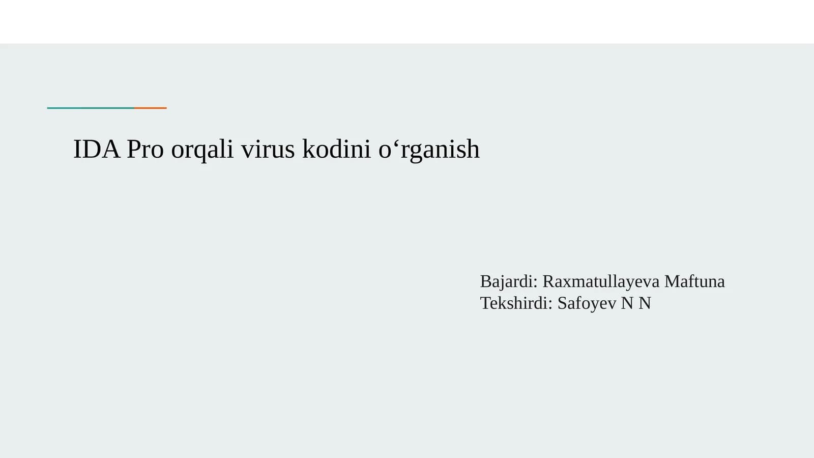 IDA Pro orqali virus kodini o‘rganish