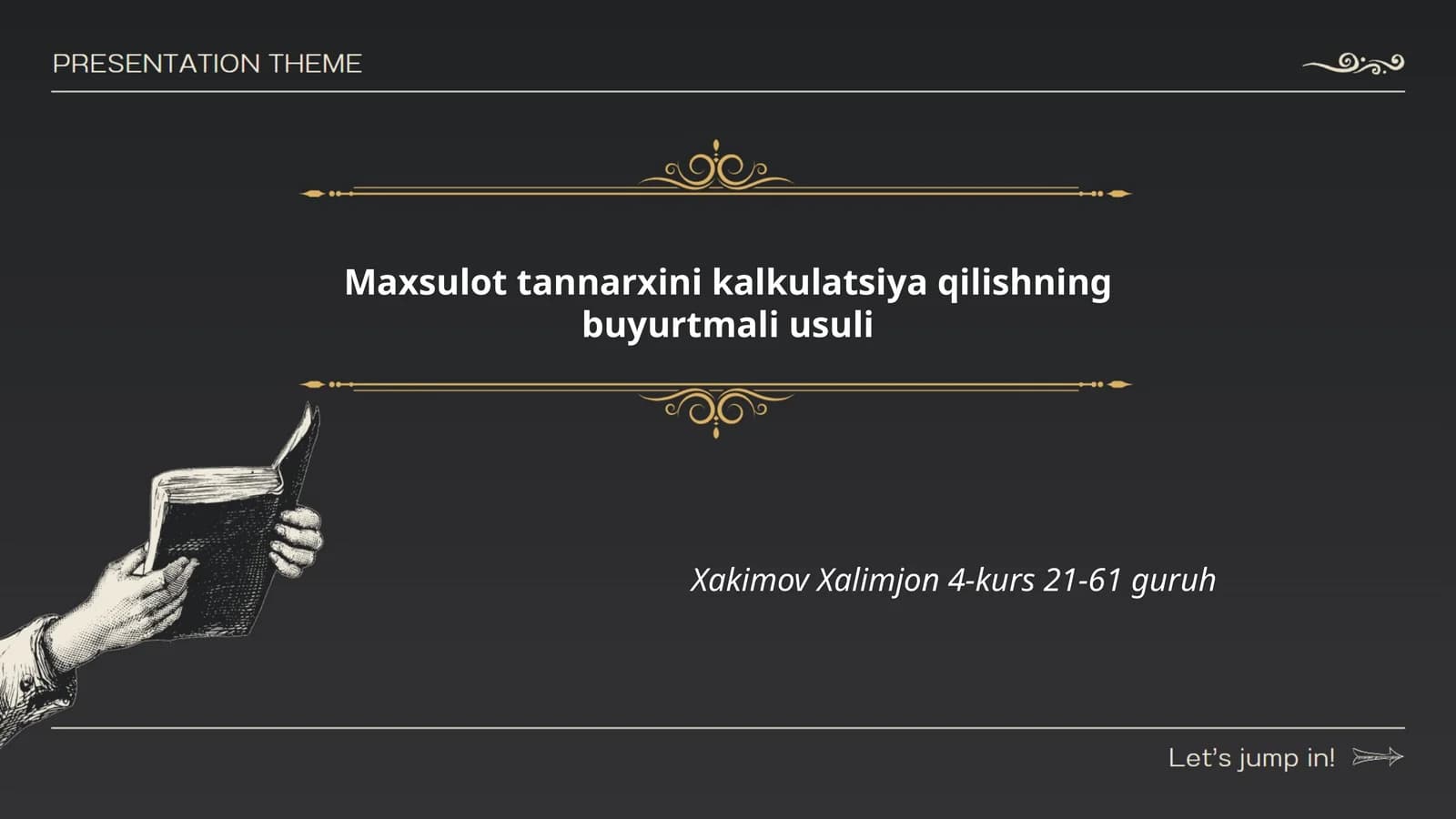 Mahsulot tannarxini kalkulatsiya qilishning buyurtmali usuli