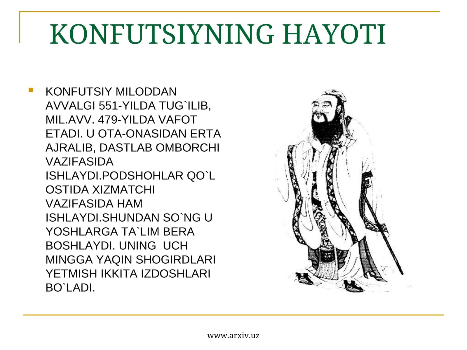 KONFUTSIYNING HAYOTI