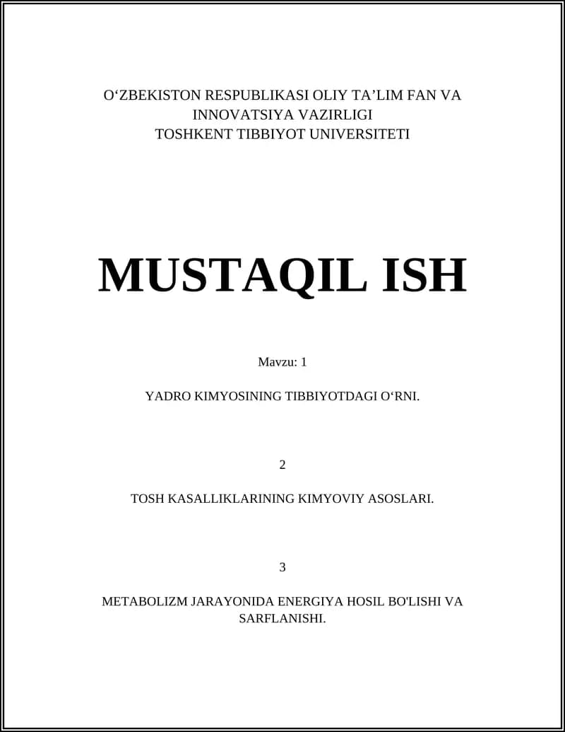 Yadro kimyosining tibbiyotdagi o‘rni