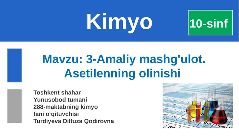 Asetilenning olinishi