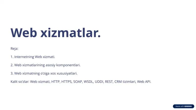 Web xizmatlar