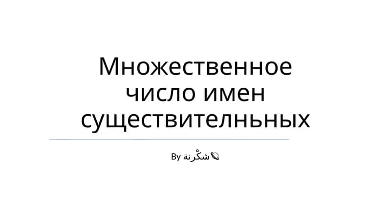 Множественное число имен существителньных