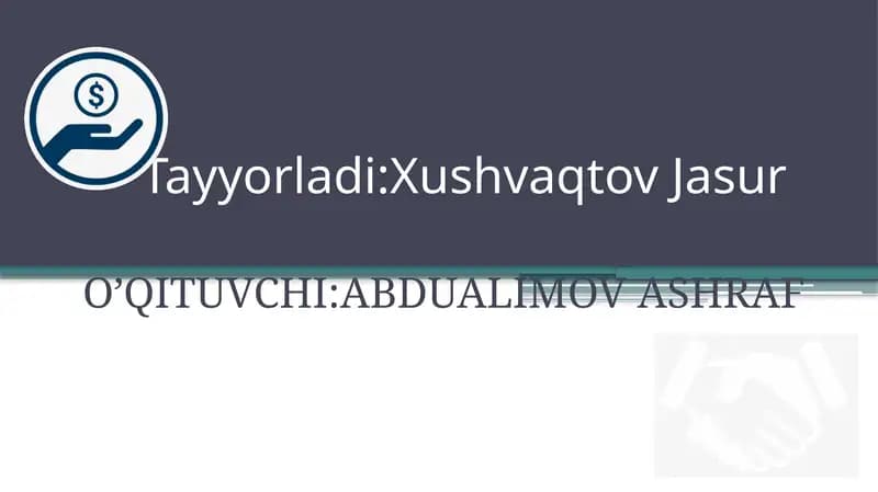Bozor iqtisodiyotini tartibga solishda davlatning roli