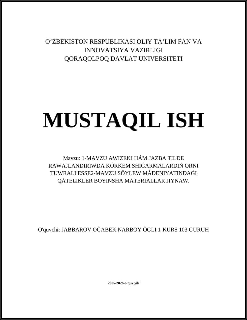 Ovozli va hissiy tilda rivojlantirishda badiiy asarlarning o'rni