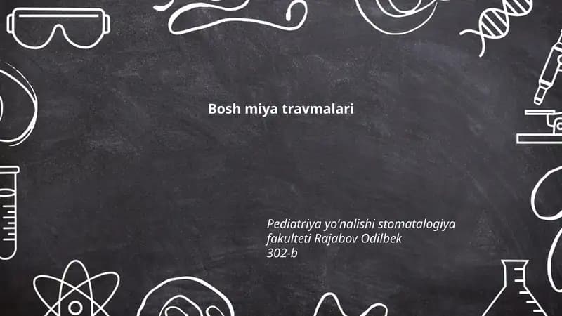 Bosh miya travmalari