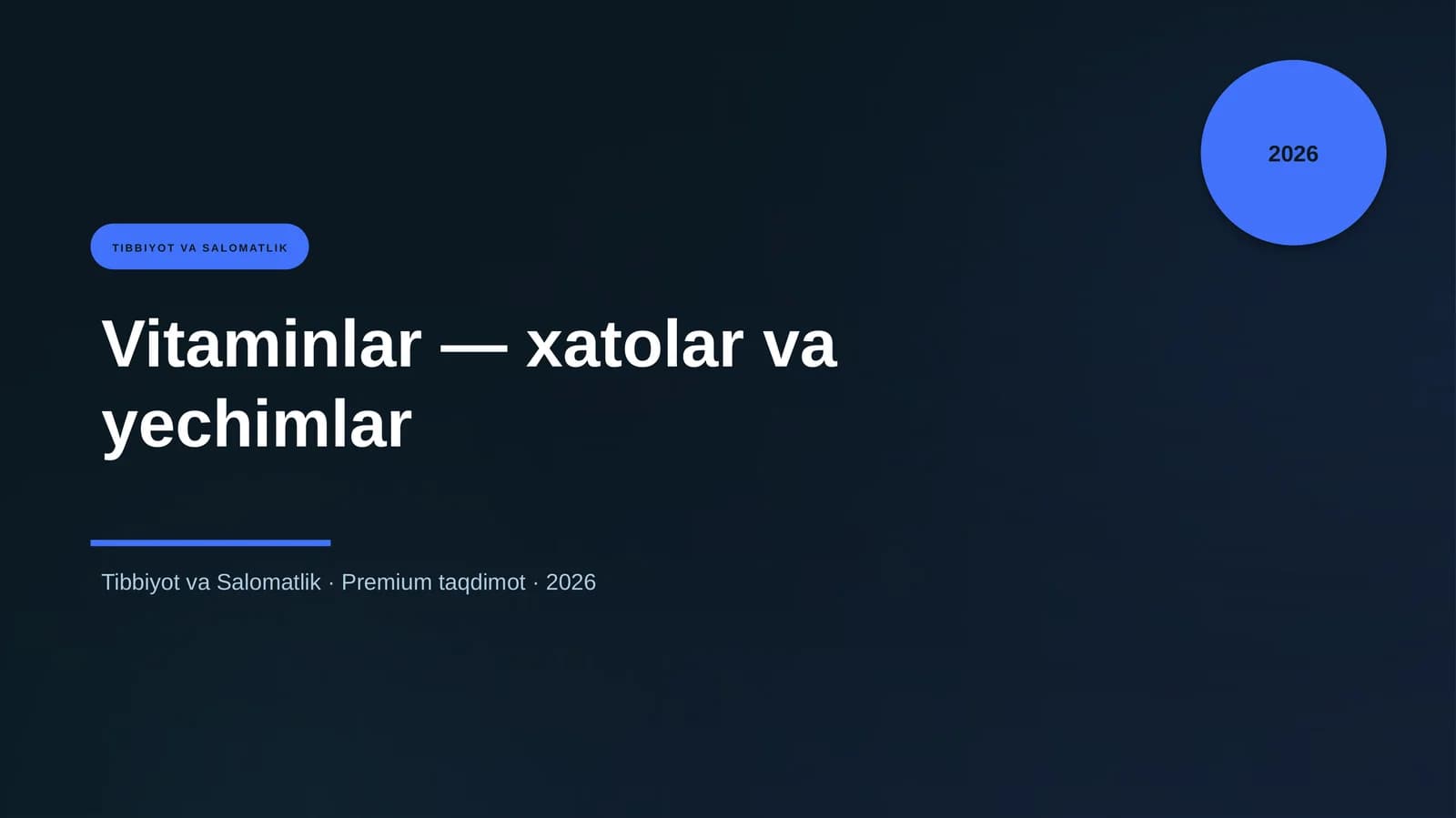 Vitaminlar — xatolar va yechimlar