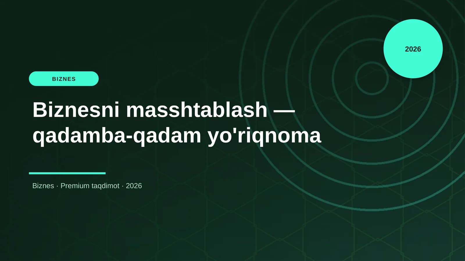 Biznesni masshtablash — qadamba-qadam yo'riqnoma
