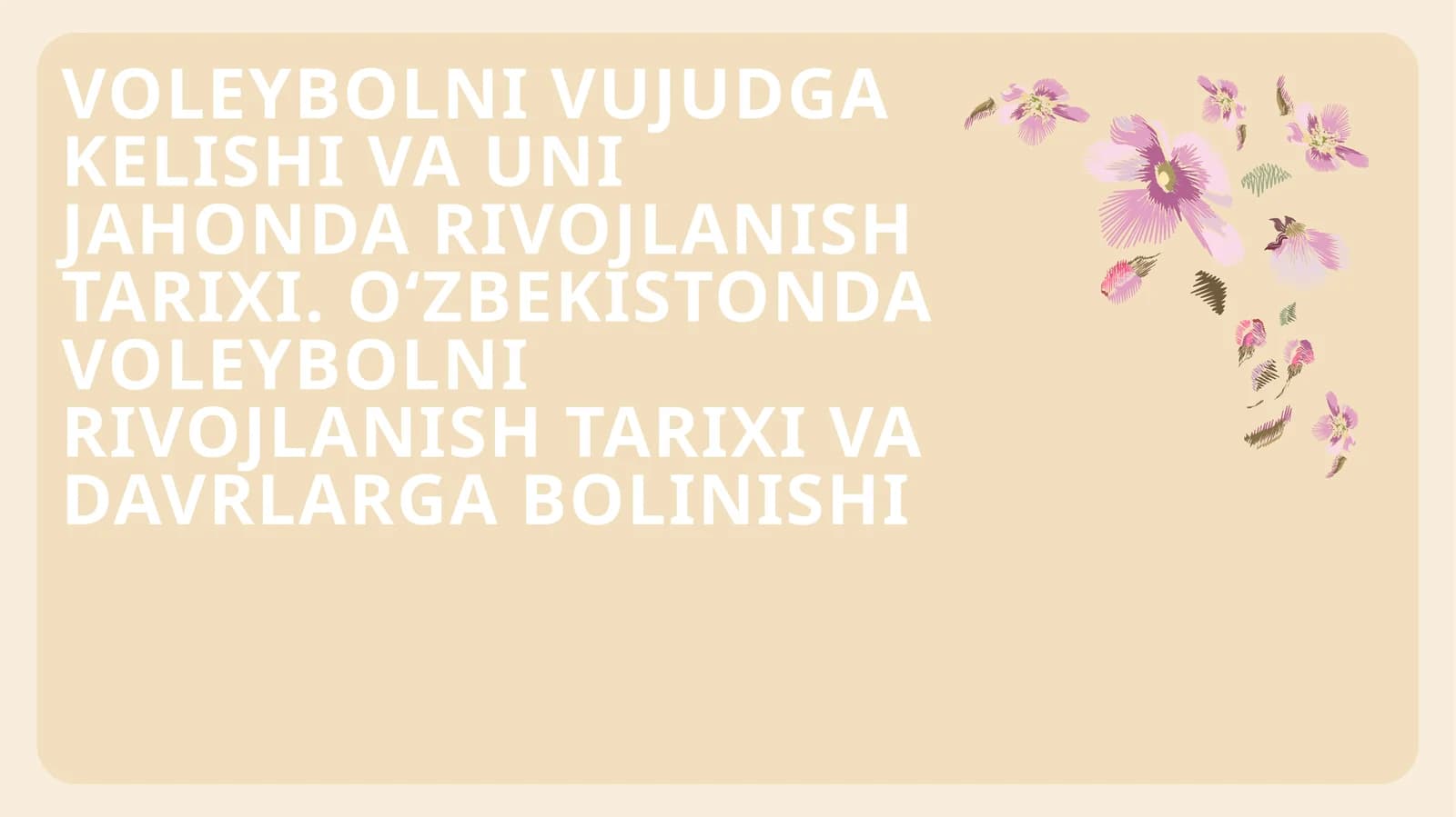VOLEYBOLNI VUJUDGA KELISHI