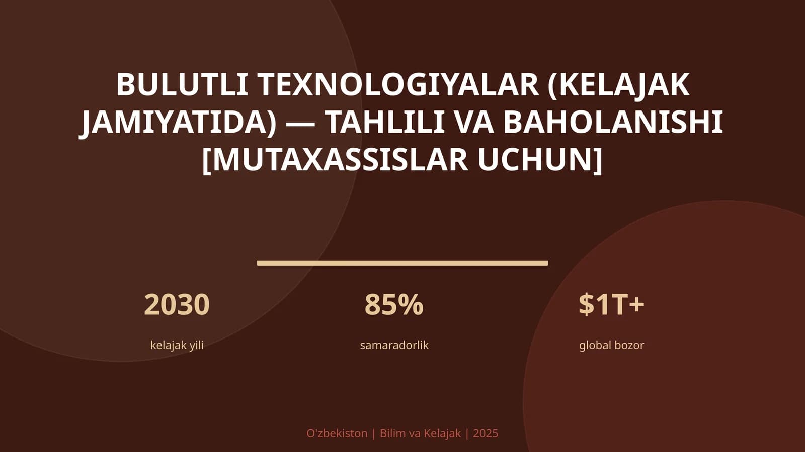 Bulutli texnologiyalar (kelajak jamiyatida) — tahlili va baholanishi [mutaxassislar uchun]