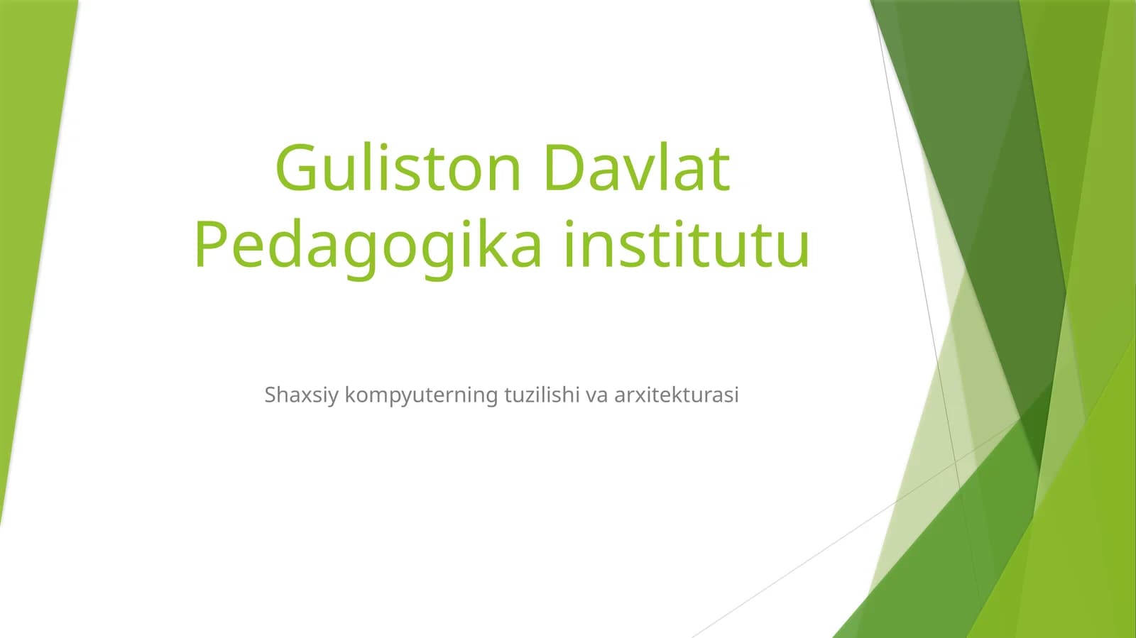 Shaxsiy kompyuterning tuzilishi va arxitekturasi