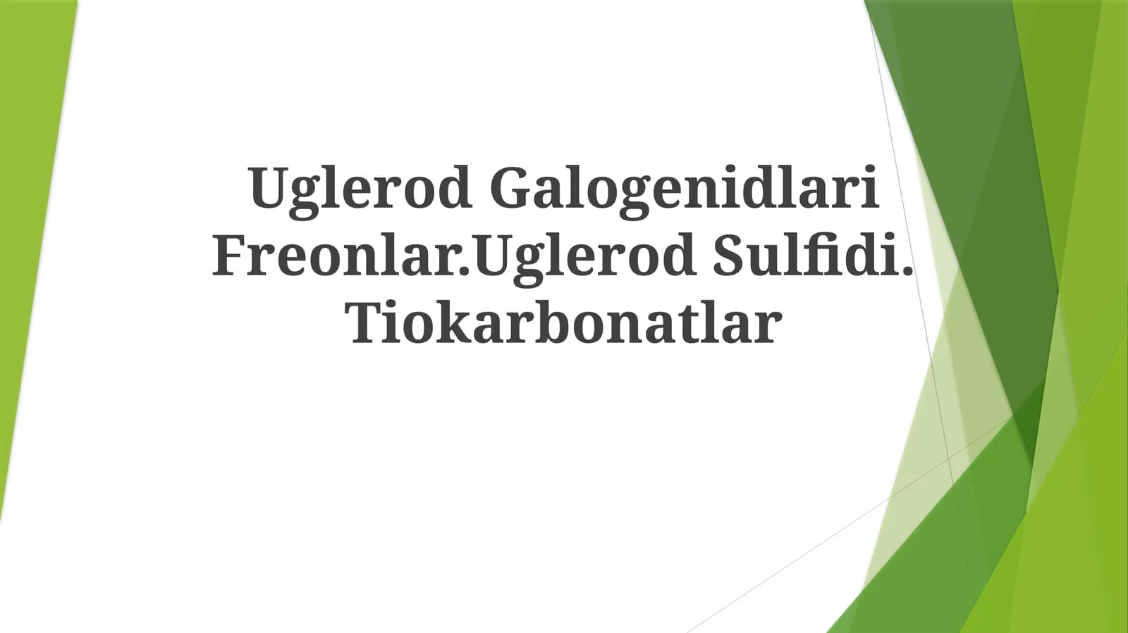 Uglerod Galogenidlari Freonlar