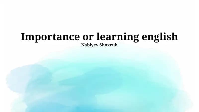 Importance or learning english