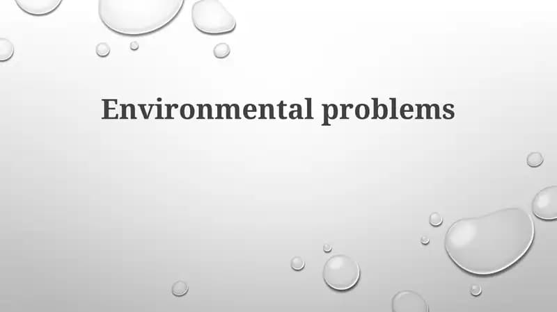 Understanding Environmental Problems: Scope and Impact