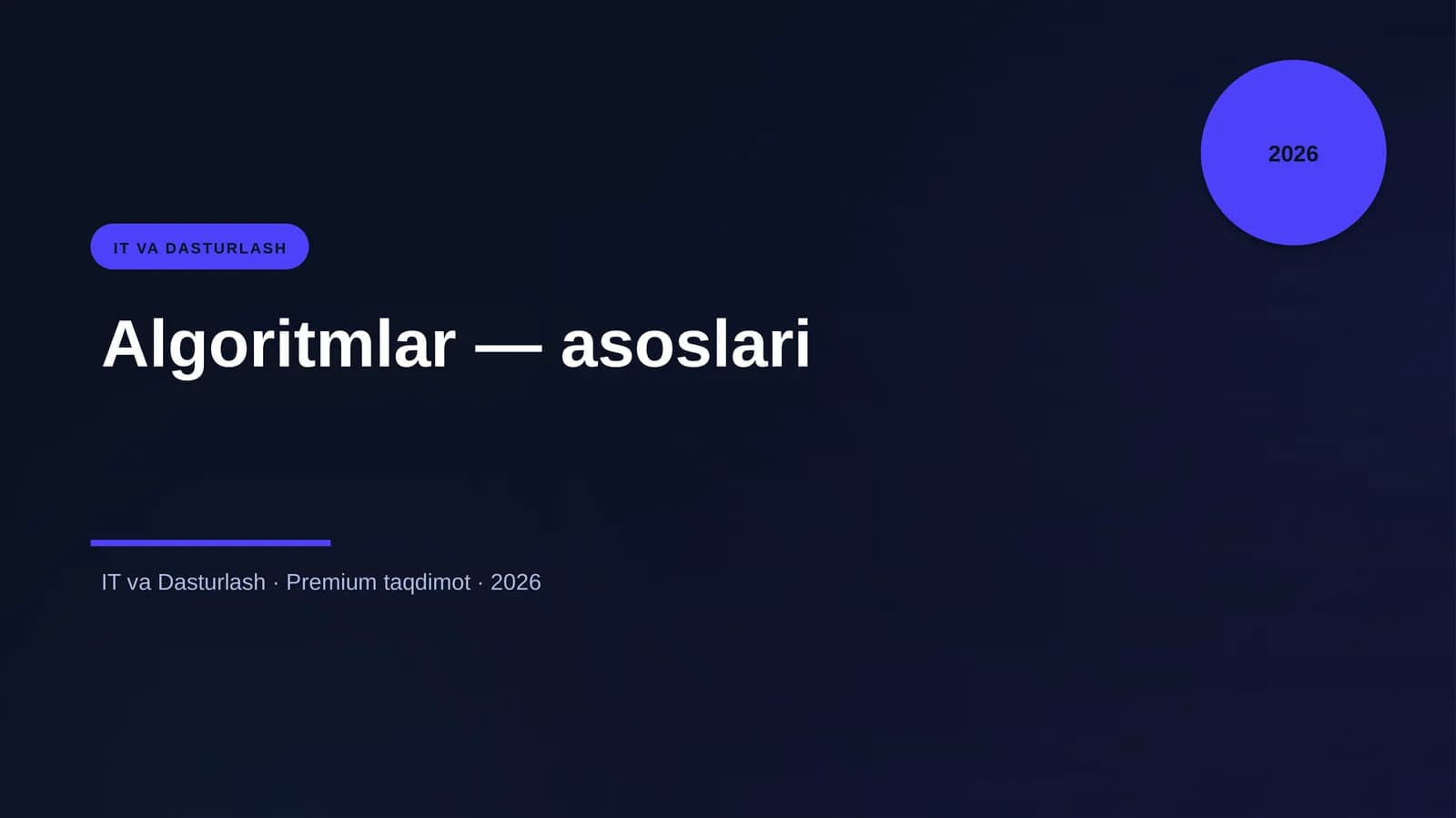 Algoritmlar — asoslari