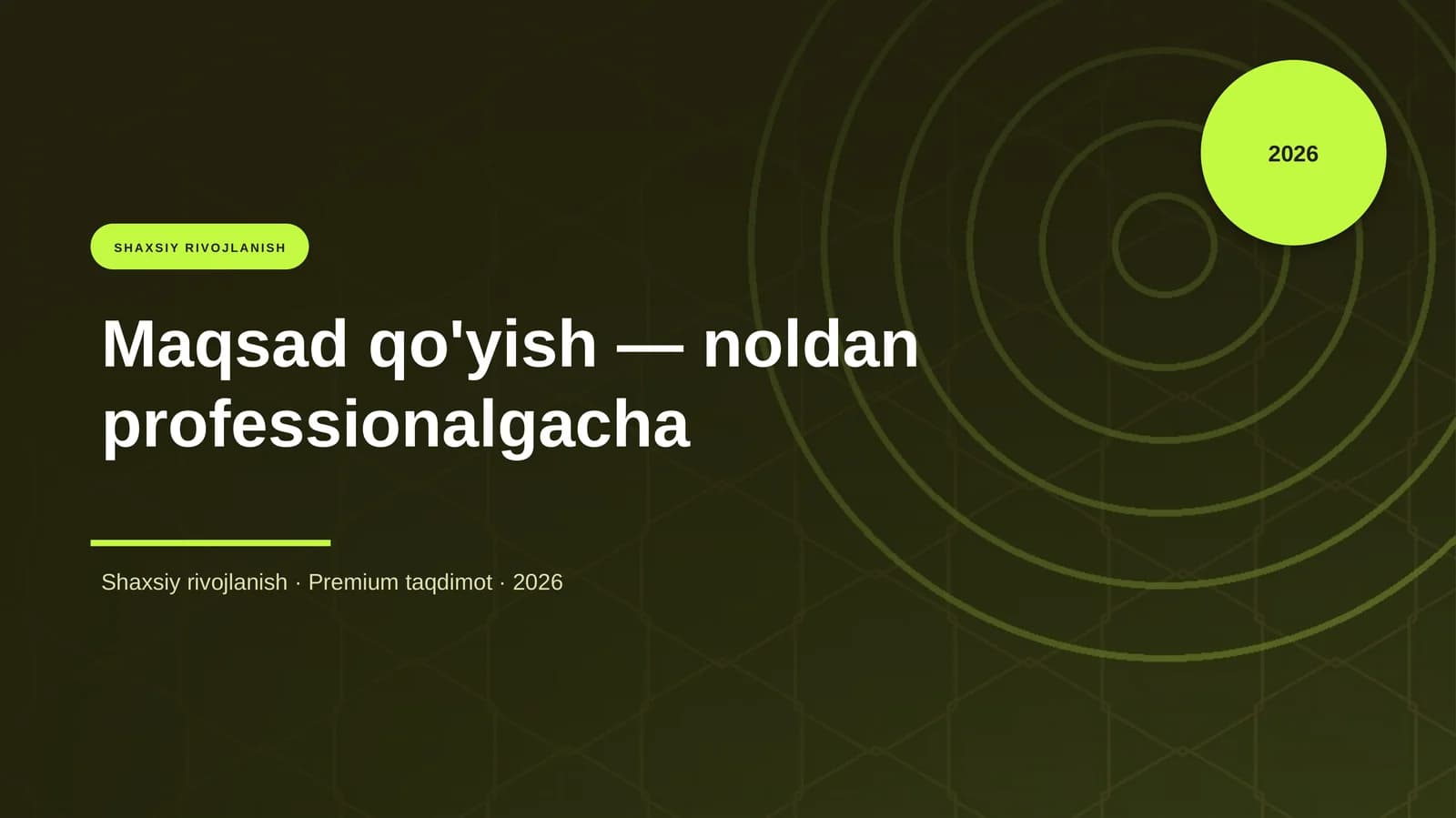 Maqsad qo'yish — noldan professionalgacha