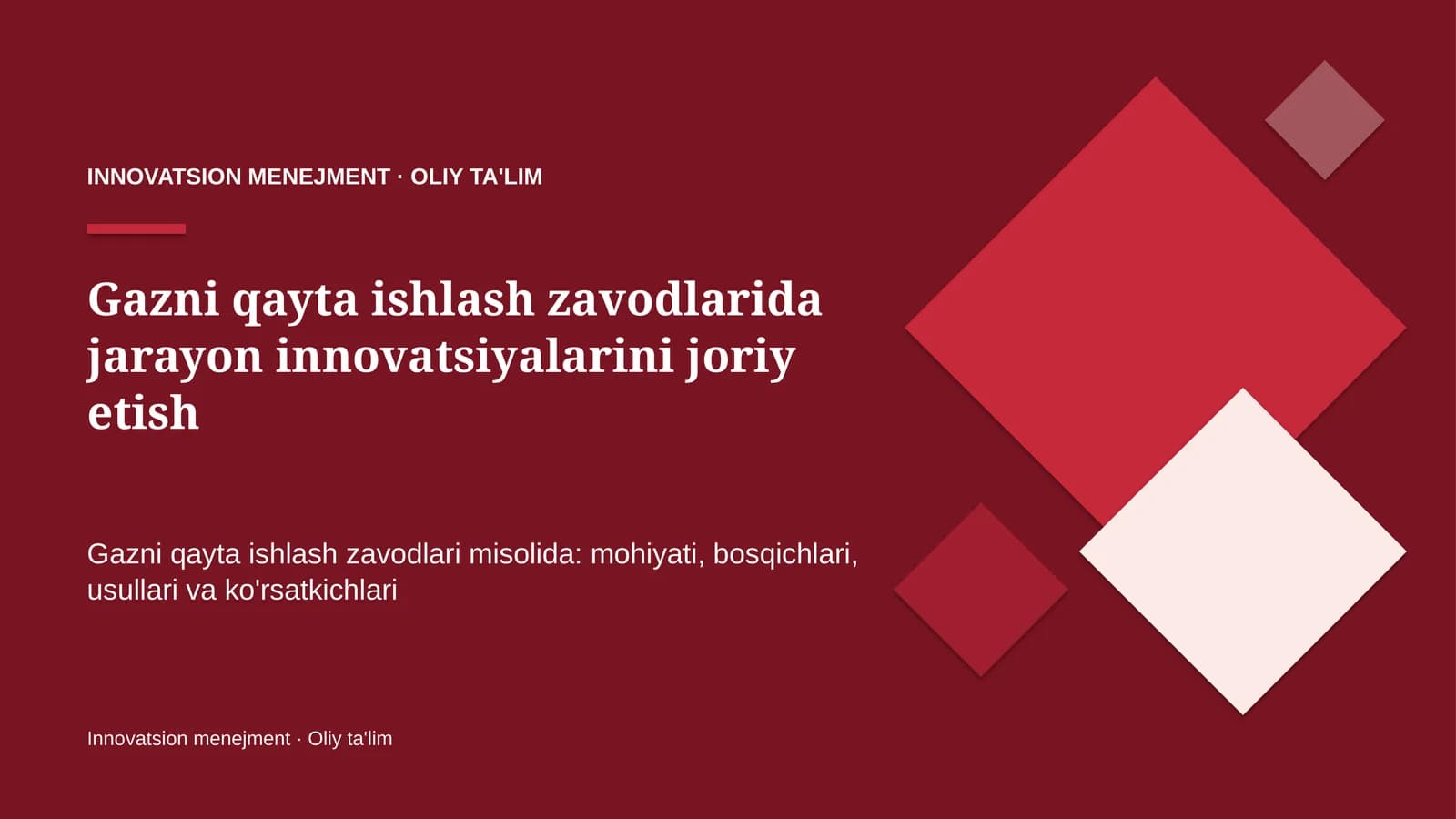 gazni qayta ishlash zavodlarida jarayon innovatsiyalarini joriy etish 5710