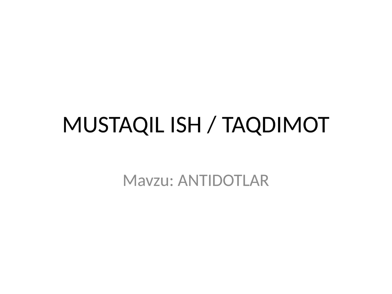 ANTIDOTLAR