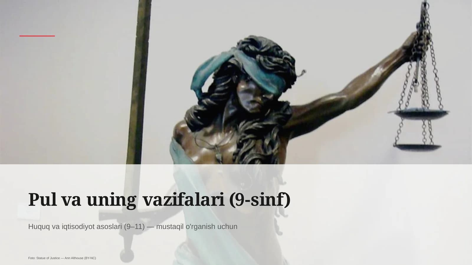 Pul va uning vazifalari (9-sinf)