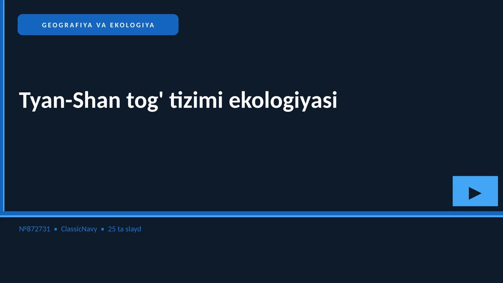 Tyan-Shan tog' tizimi ekologiyasi