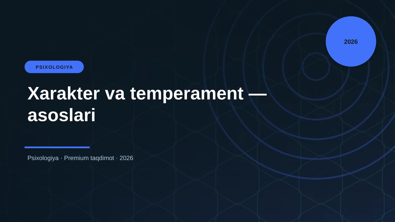 Xarakter va temperament — asoslari