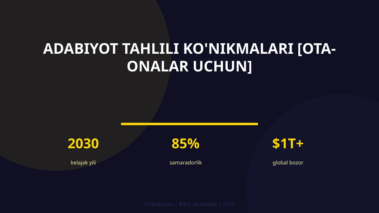 Adabiyot tahlili ko'nikmalari [OTA-ONALAR UCHUN]