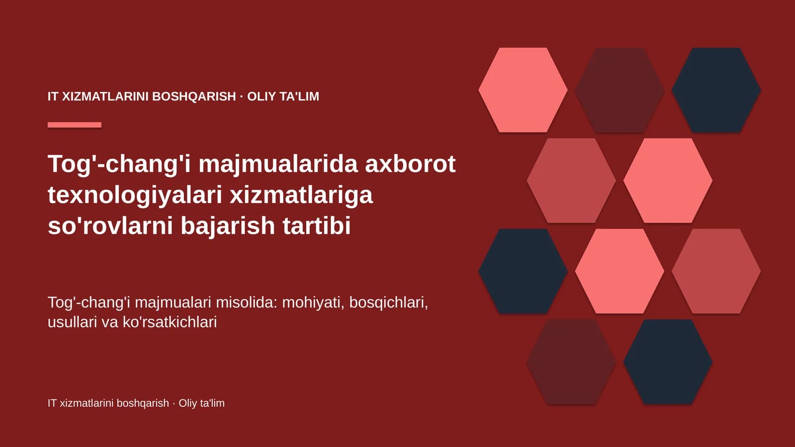 tog' chang'i majmualarida axborot texnologiyalari xizmatlariga so'rovlarni bajarish tartibi 7477