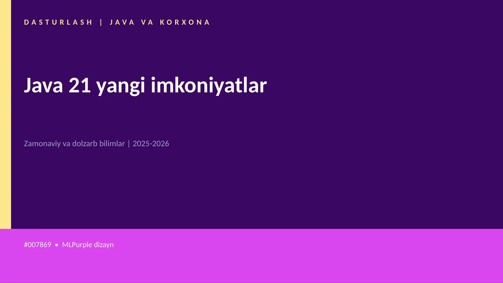 Java 21 yangi imkoniyatlar