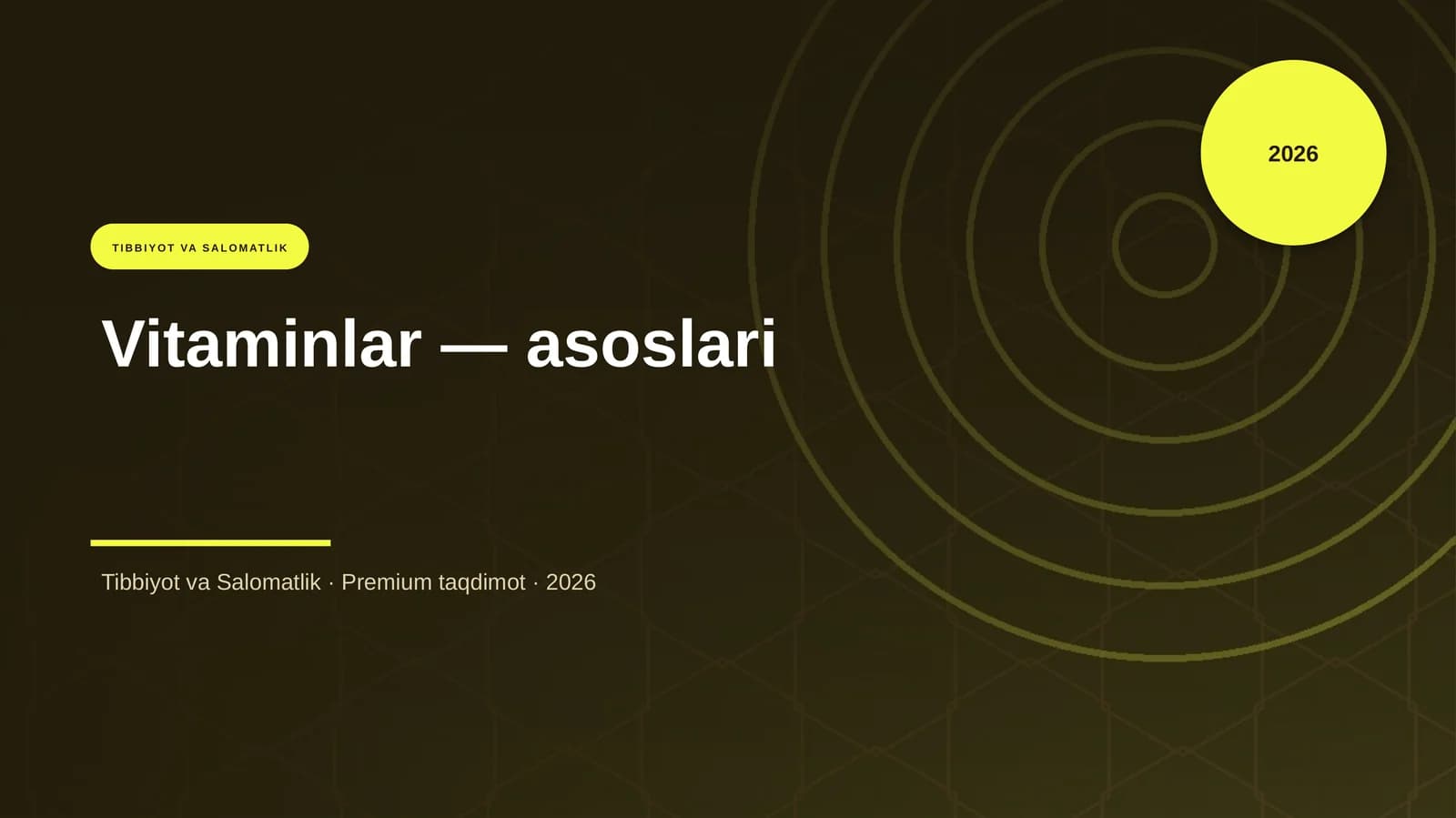 Vitaminlar — asoslari