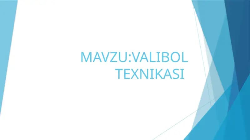 VALIBOL TEXNIKASI