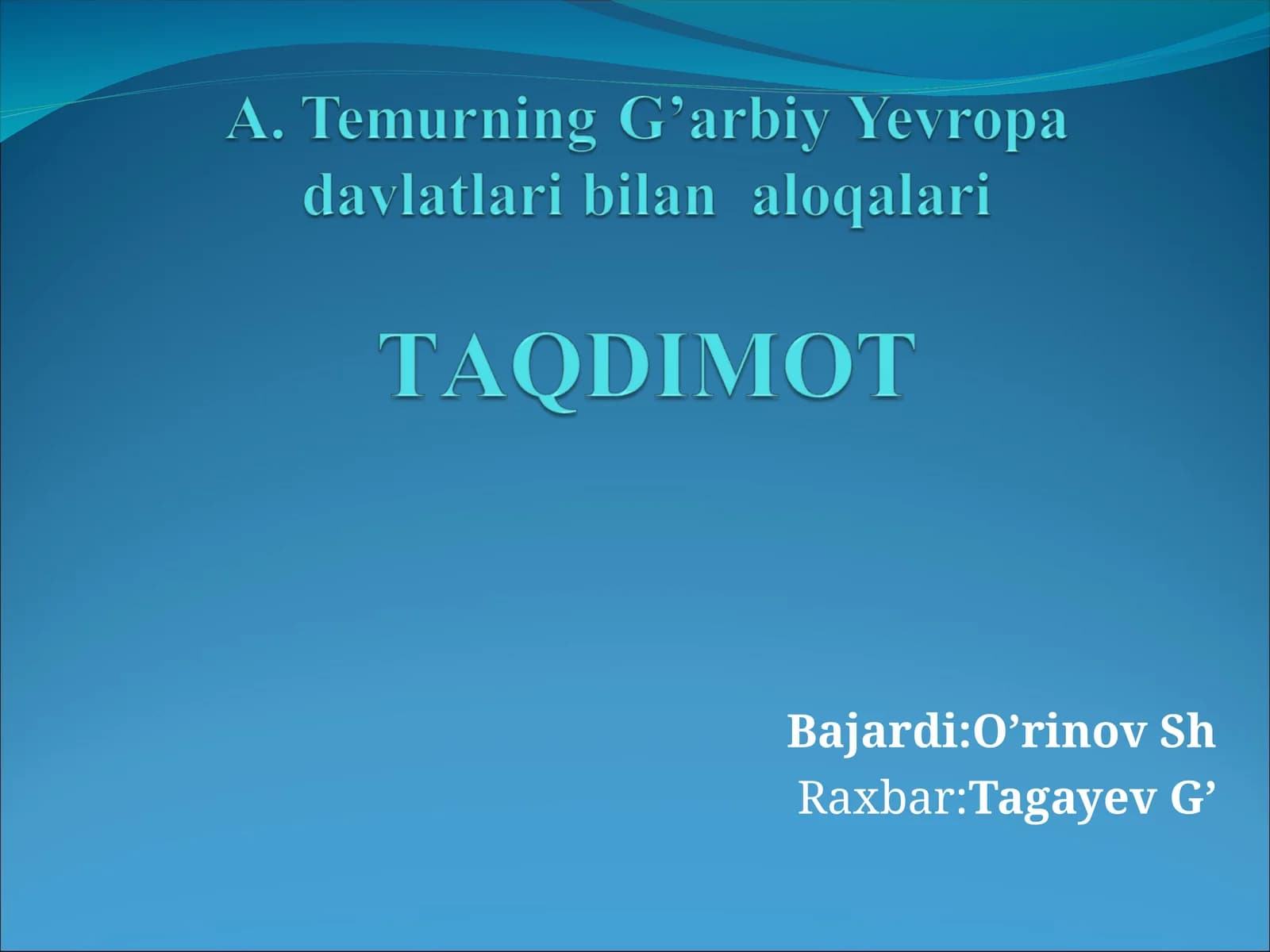 Amir Temur davlati va diplomatikasi