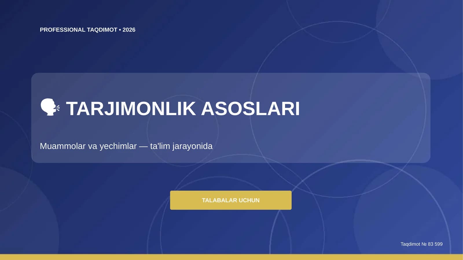 TARJIMONLIK ASOSLARI