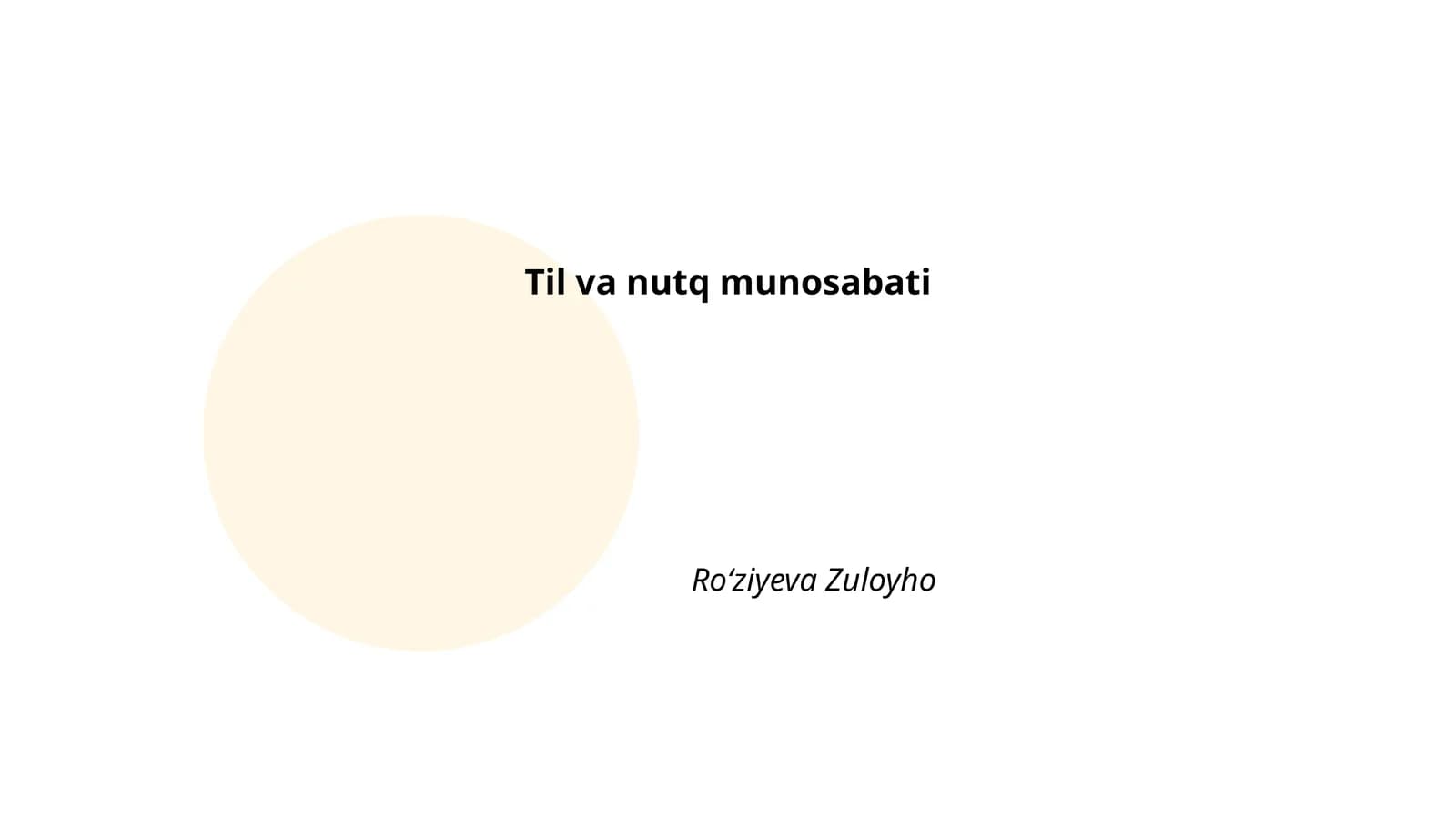Til va nutq munosabati