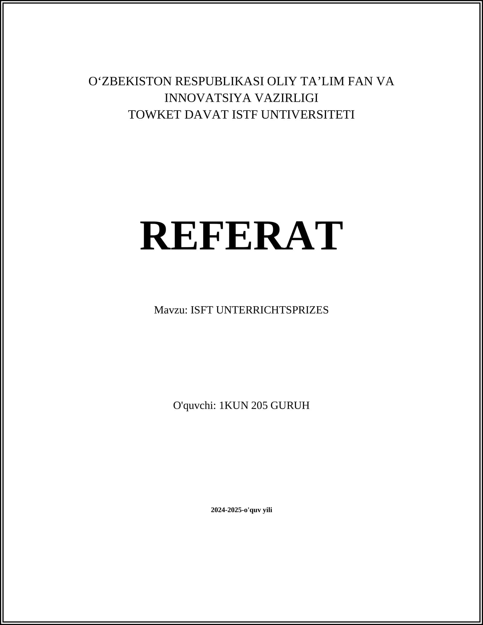 ISFT UNTERRICHTSPRIZES