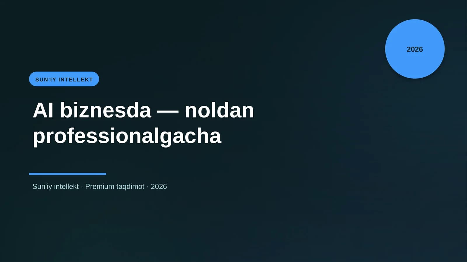 AI biznesda — noldan professionalgacha