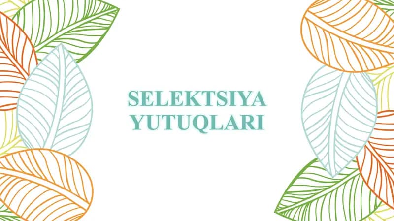 SELEKTSIYA YUTUQLARI