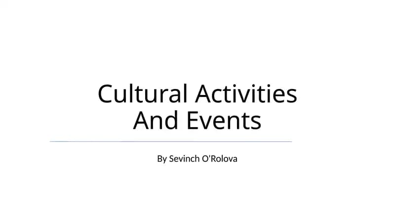 Cultural Activities And Events