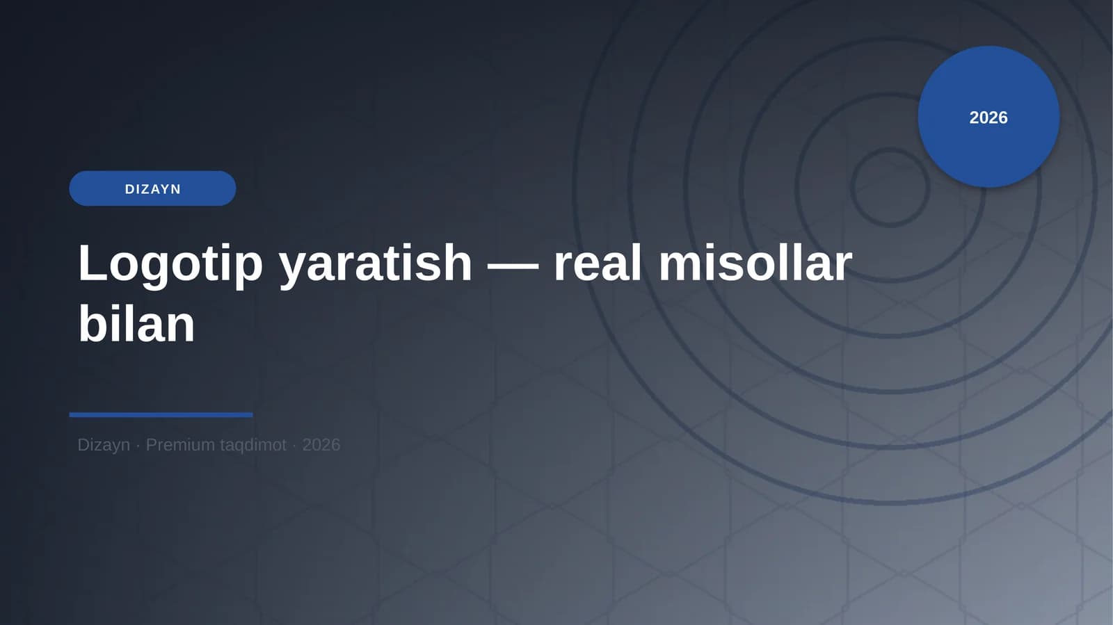 Logotip yaratish — real misollar bilan